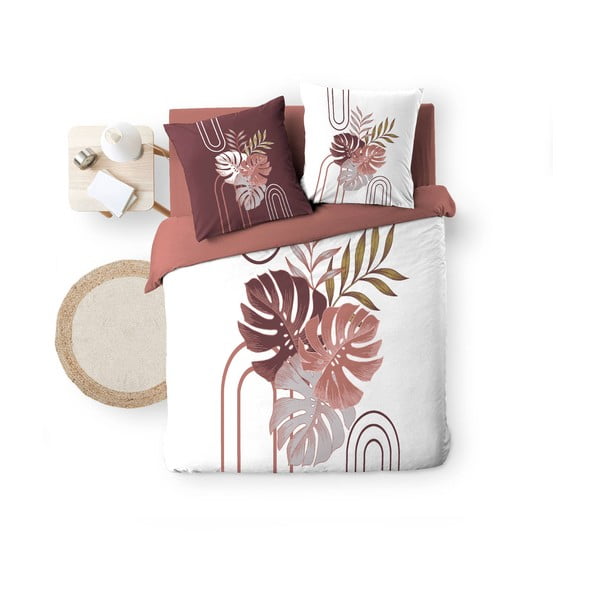 Bílé/růžové bavlněné povlečení na dvoulůžko/prodloužené 240x220 cm Astria – douceur d'intérieur-image-4