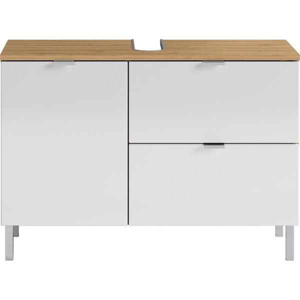 Bílá skříňka pod umyvadlo v dekoru dubu 80x56 cm Mauresa - Germania-image-2