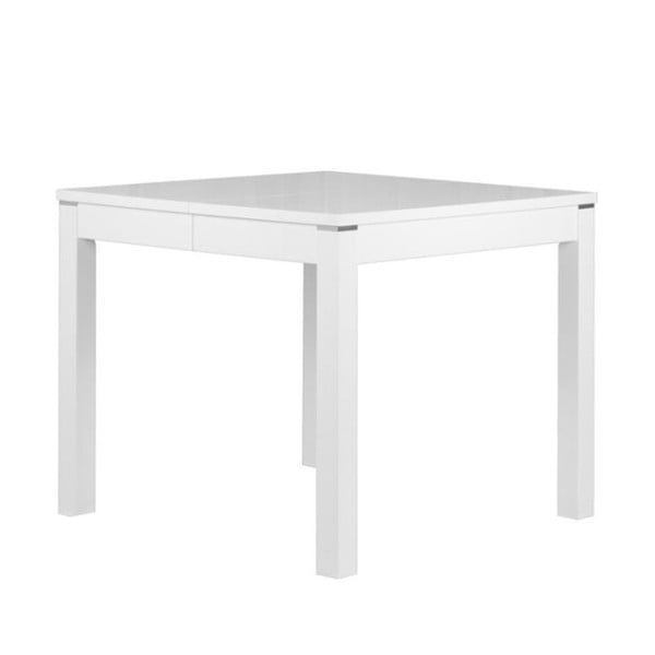 Lesklý bílý rozkládací jídelní stůl Durbas Style Eric, délka až 225 cm