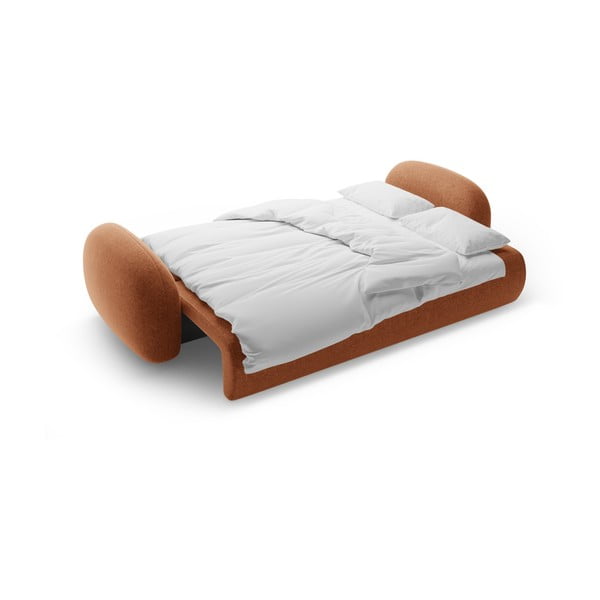 Žinylková rozkládací/s úložným prostorem pohovka v cihlové barvě 262 cm Tonale – Cosmopolitan Design-image-4