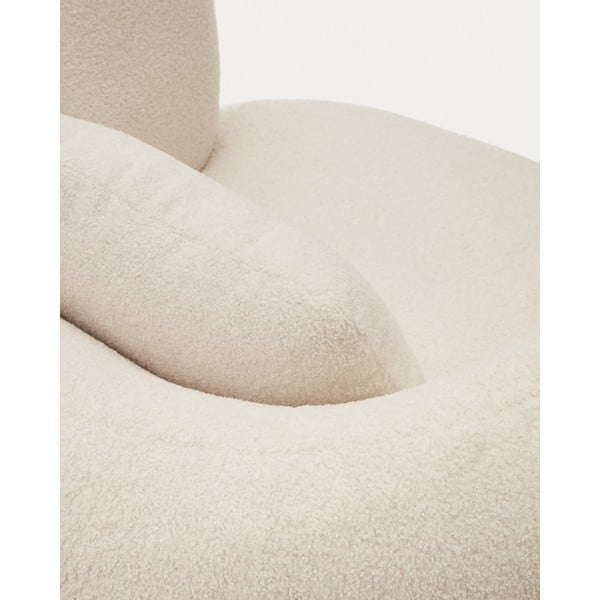 Krémové křeslo z textilie bouclé Martina – Kave Home-image-4