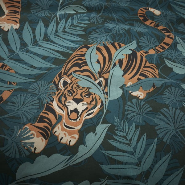 Hnědo-zelené povlečení na jednolůžko 135x200 cm Tropic Tiger Leaf – Catherine Lansfield-image-4