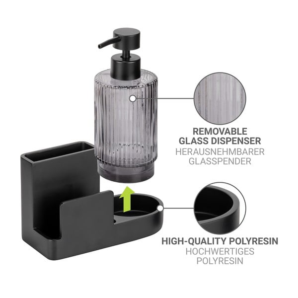 Černý polyresinový stojan na mycí prostředky Pina – Wenko-image-3