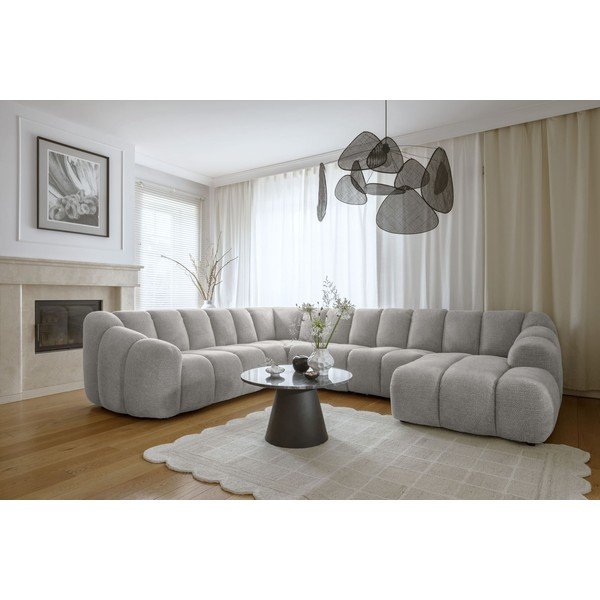 Světle šedá rohová pohovka (levý roh/do "U") Shell – Miuform-image-1