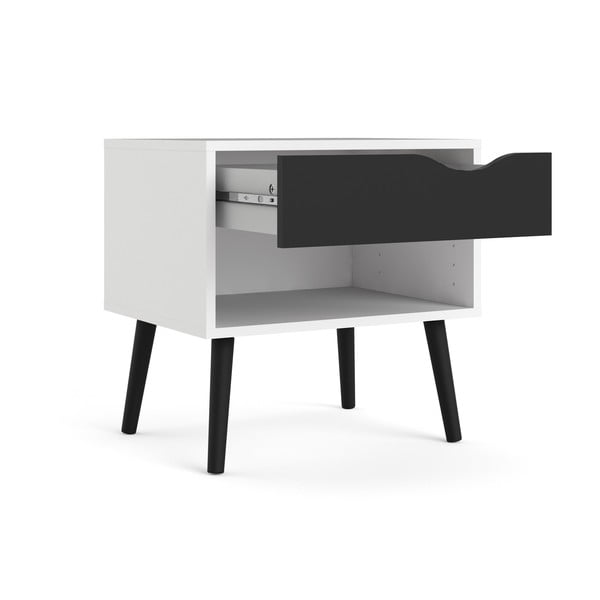 Černo-bílý noční stolek Tvilum Oslo-image-4
