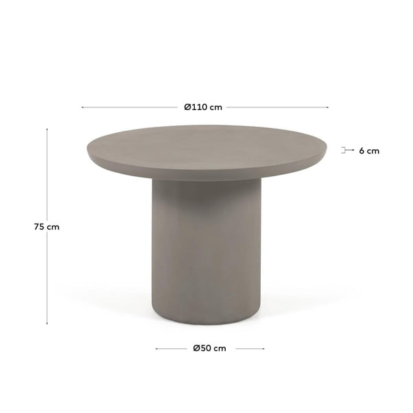 Betonový zahradní jídelní stůl ø 110 cm Taimi – Kave Home-image-4