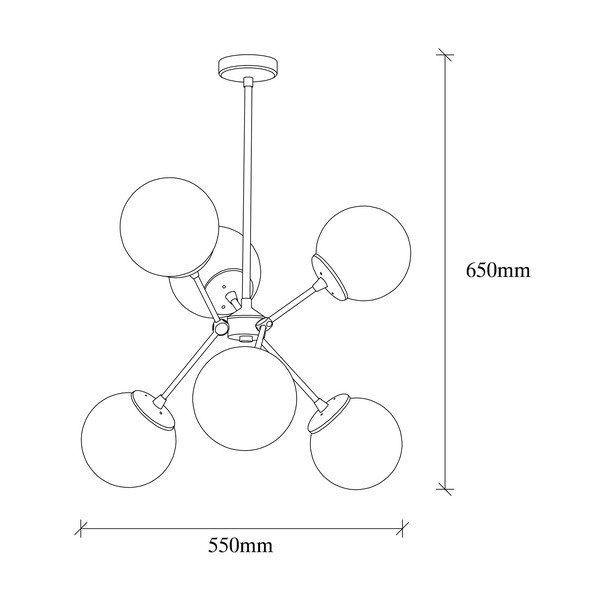 Závěsné svítidlo v bílo-zlaté barvě se skleněným stínidlem ø 55 cm Gondol – Opviq lights-image-4
