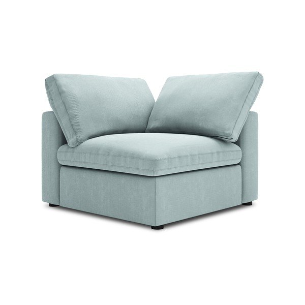 Světle modrá oboustranná rohová část modulární manšestrové pohovky Windsor & Co Sofas Galaxy