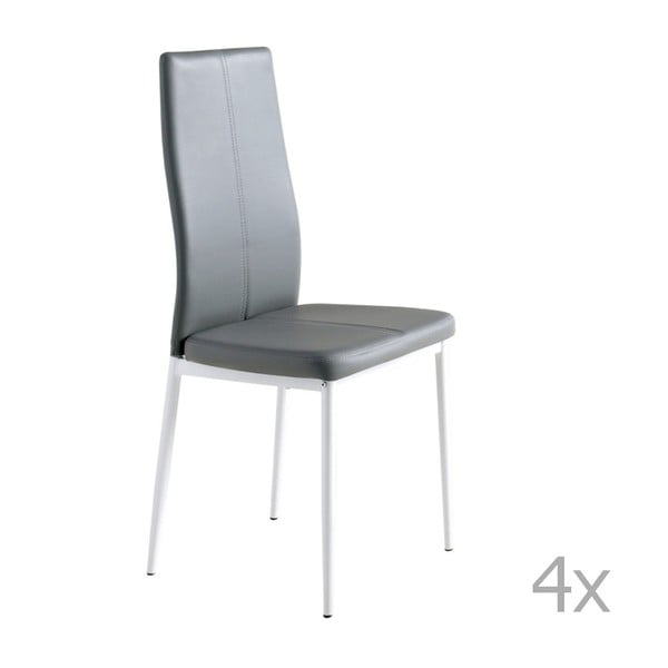 Sada 4 šedých jídelních židlí Pondecor Ricardo