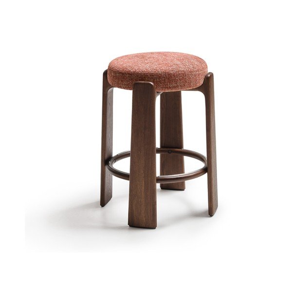 Barová stolička z jasanového dřeva v terakotové barvě/v tmavě přírodní barvě (výška sedáku 65 cm) Granite – Kave Home