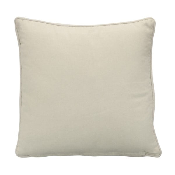 Krémově bílý bavlněný polštář J-Line Velvet, 45 x 45 cm