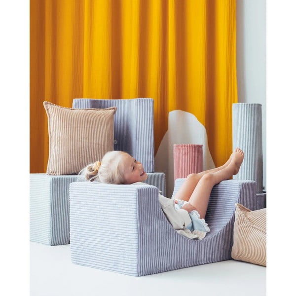 Světle hnědý manšestrový dětský pohovkový polštář Block – Wigiwama-image-1