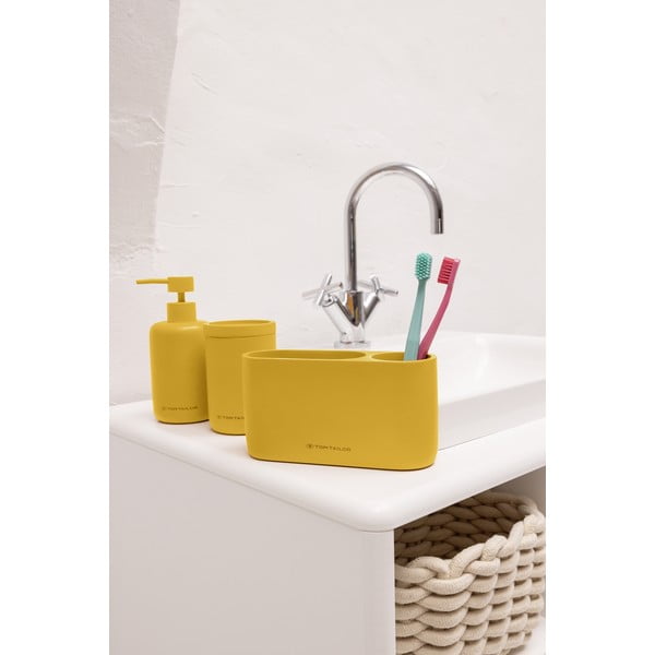 Koupelnový organizér na vatové tampony z polyresinu v hořčicové barvě Tom Tailor T-Color Bath – Wenko-image-1