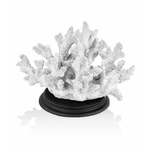 Bílá dekorativní soška korálu The Mia Coral, 27 x 17 cm