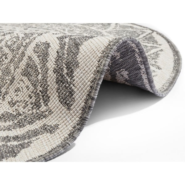 Šedo-krémový venkovní koberec NORTHRUGS Siruma, ø 140 cm-image-4