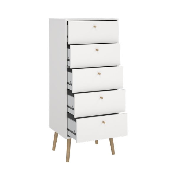 Bílá vysoká komoda 50x120 cm Bodo – Tvilum-image-3