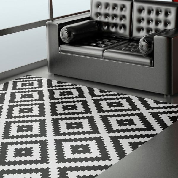 Odolný vinylový koberec Black and White, 140x200 cm