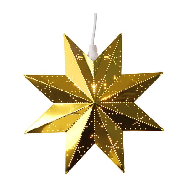 Zlatá světelná dekorace Best Season Classic Star, výška 28 cm