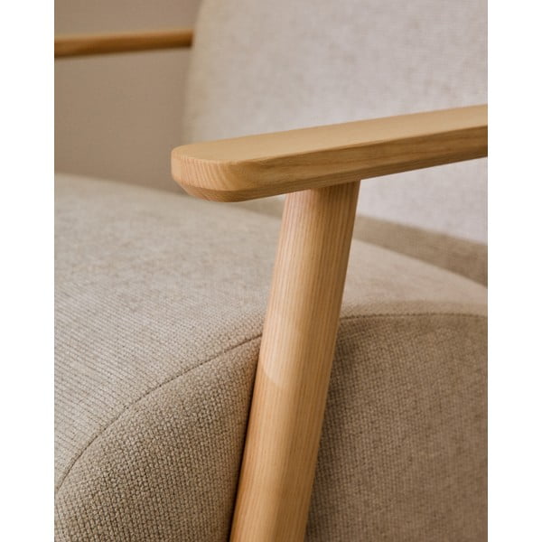 Béžové/krémové žinylkové křeslo Meghan – Kave Home-image-1