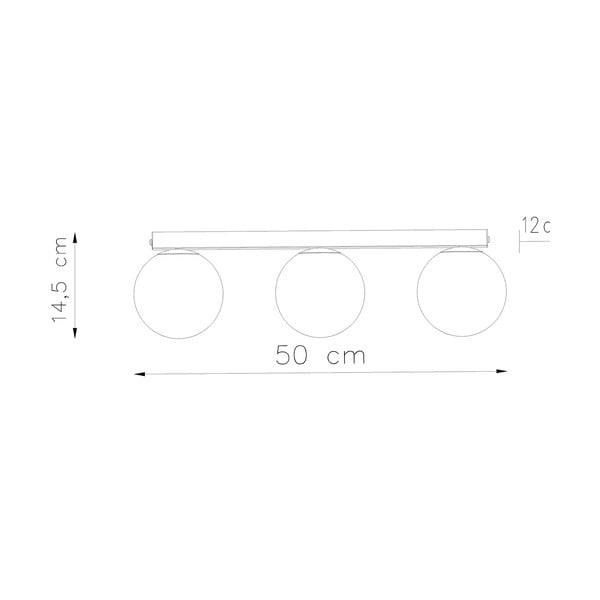Černé stropní svítidlo se skleněným stínidlem ø 12 cm Umerta – Sollux-image-4