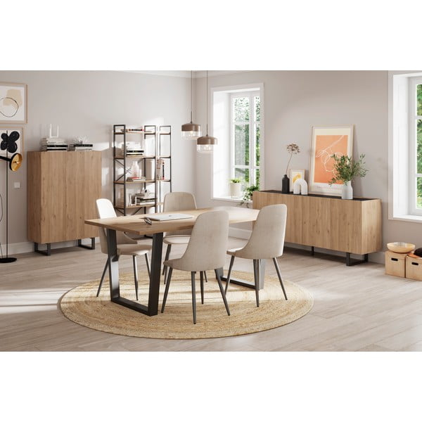 Jídelní stůl s deskou v dubovém dekoru 100x180 cm Francesca – Marckeric-image-1