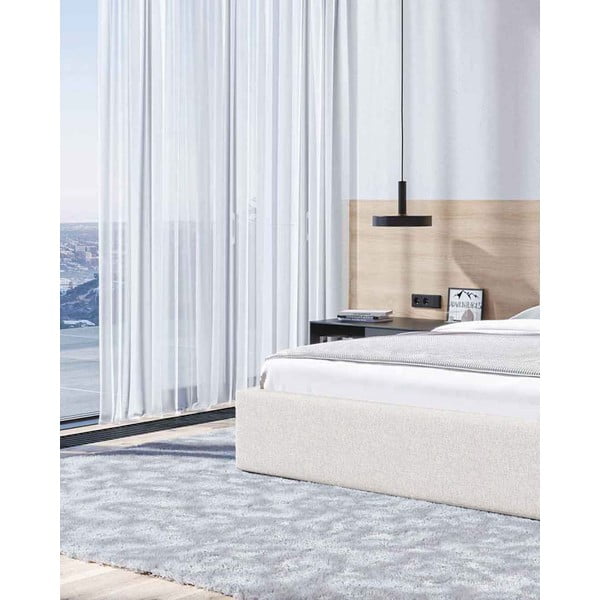 Béžová čalouněná dvoulůžková postel s úložným prostorem s roštem 180x200 cm Bufo – MESONICA-image-4