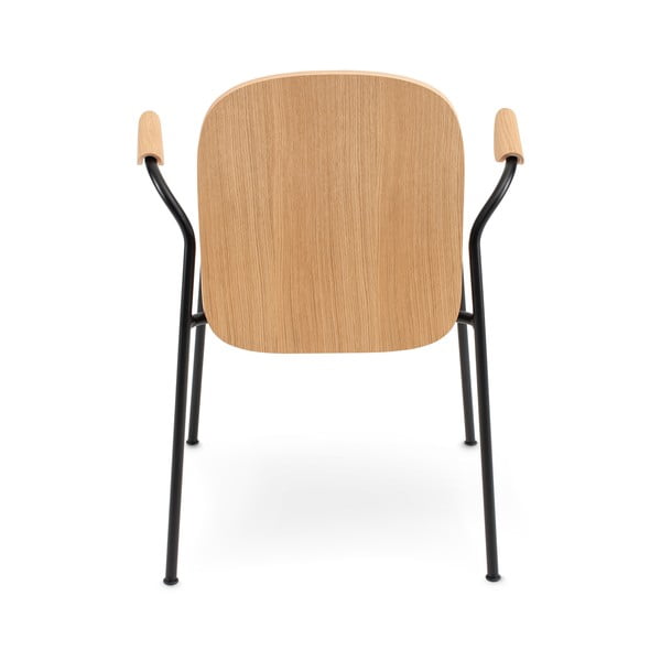 Koňakově hnědé/v přírodní barvě jídelní židle v sadě 2 ks s područkami/stohovatelné v dekoru dubu Book – Gazzda-image-3