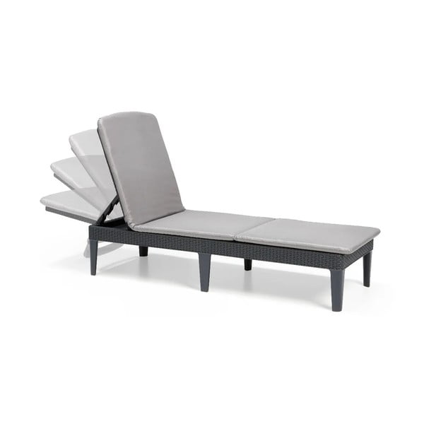Tmavě šedé plastové zahradní lehátko Jaipur – Keter-image-2
