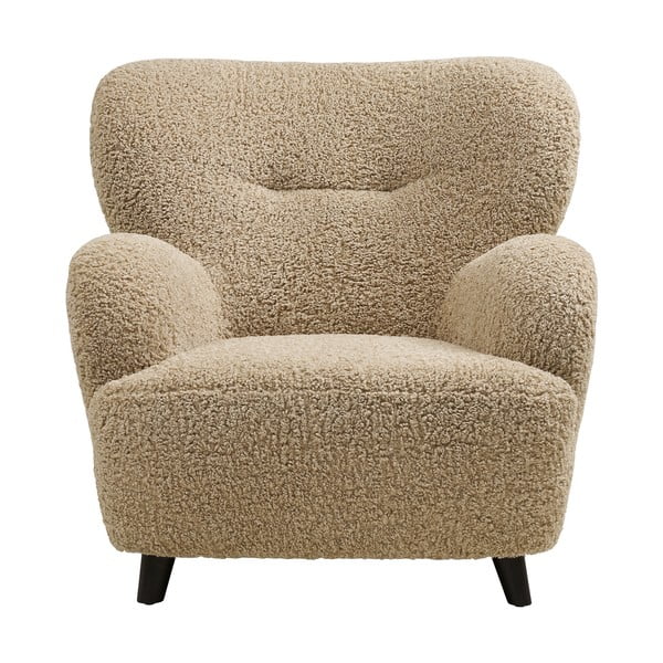 Světle hnědé křeslo z textilie bouclé Lunaro – House Nordic-image-2