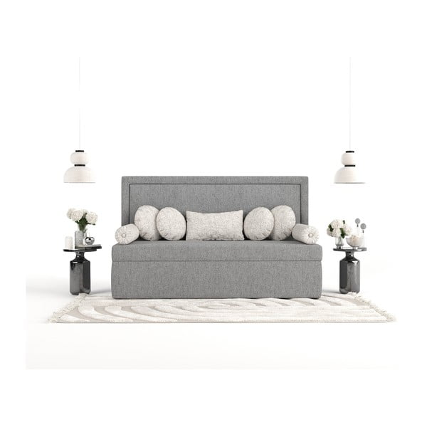 Šedá čalouněná jednolůžková postel 80x200 cm Scala – Maison de Rêve-image-3