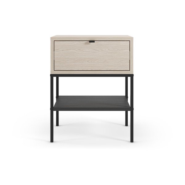 Matný noční stolek s poličkami ve světle přírodní barvě Sali – Marckeric-image-2