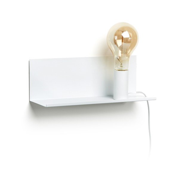 Bílé nástěnné svítidlo s poličkou Hannah – Kave Home