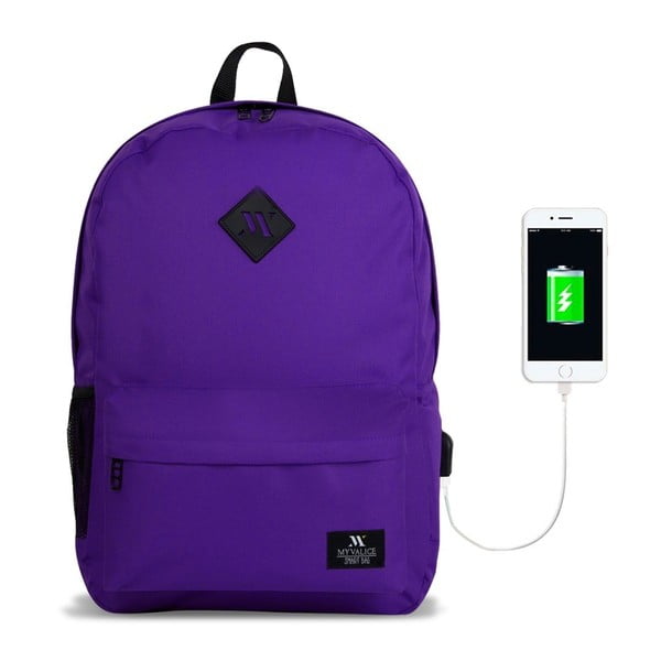 Fialový batoh s USB portem My Valice SPECTA Smart Bag-image-1