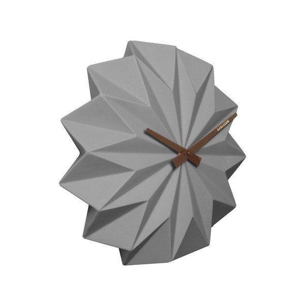 Šedé nástěnné hodiny Karlsson Origami-image-1