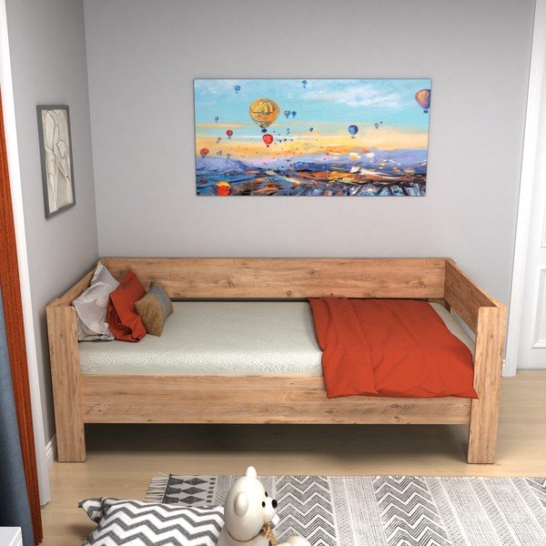 Jednolůžková postel v přírodní barvě 90x190 cm Malina – Kalune Design-image-1