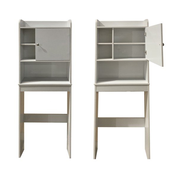 Bílá vysoká skříňka nad pračku/WC 58x173 cm Laundry – Tomasucci-image-3