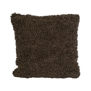 Tmavě hnědý bavlněný polštář PT LIVING Purity, 45 x 45 cm