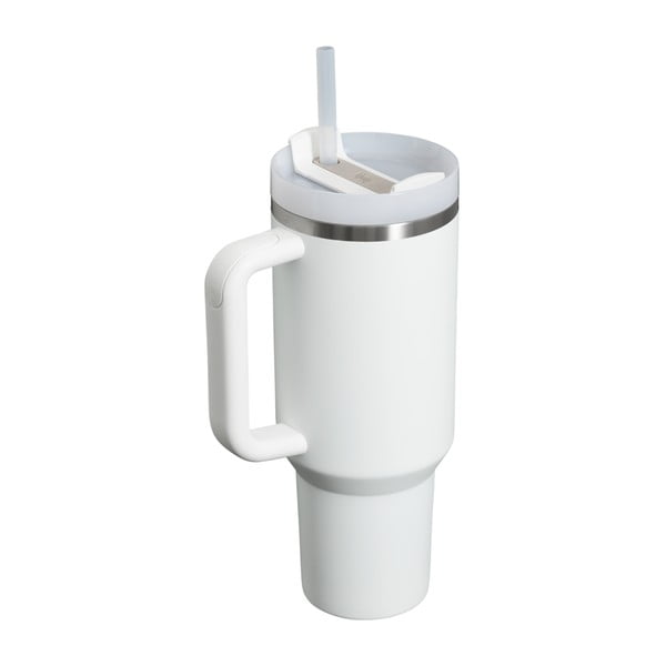 Bílá termoska s brčkem z nerezové oceli 1,18 l Quencher H2.0 FlowState Tumbler Frost – Stanley-image-2