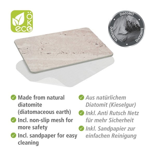 Světle hnědá koupelnová předložka z křemeliny 39x60 cm Puna – Wenko-image-3