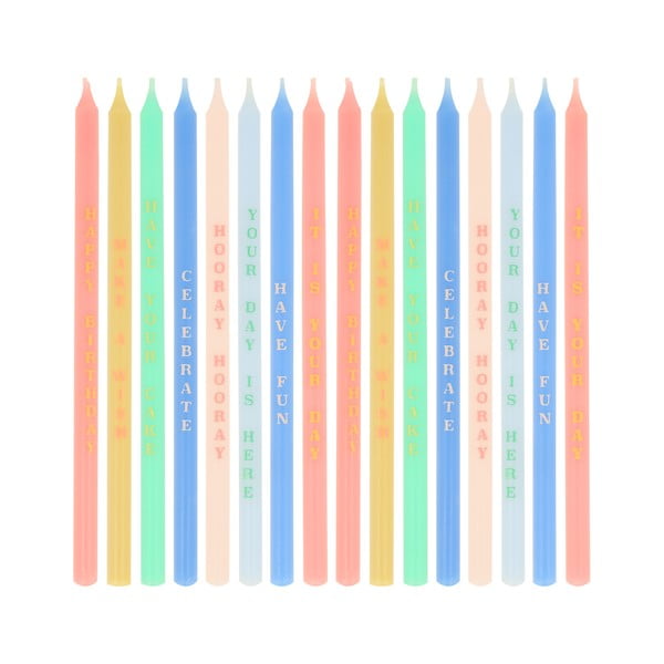 Dortové svíčky v sadě 16 ks Birthday Phrases – Meri Meri-image-2