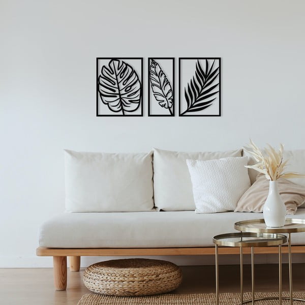 Kovová nástěnná dekorace 80x38 cm Leaf – Wallity-image-1