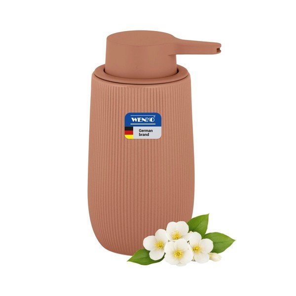 Hnědý plastový dávkovač mýdla 400 ml Fablo – Wenko-image-3