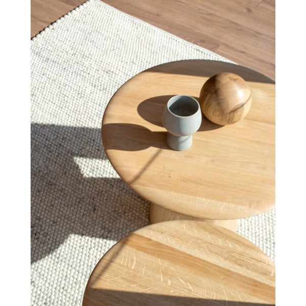 Kulatý odkládací stolek z dubového dřeva ø 40 cm Mushroom – Gazzda-image-3