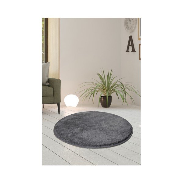 Šedý koberec Milano, ⌀ 90 cm
