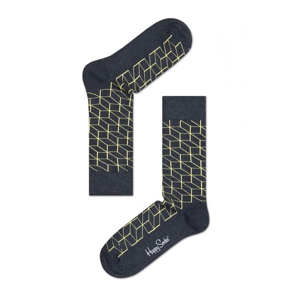 Ponožky Happy Socks Yellow Geometry, vel. 36-40