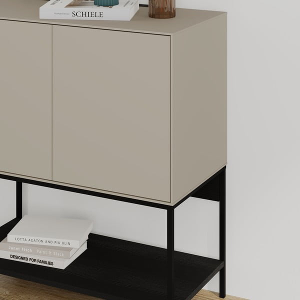 Černo-krémová skříňka 80x90x40 cm Amira – Marckeric-image-4