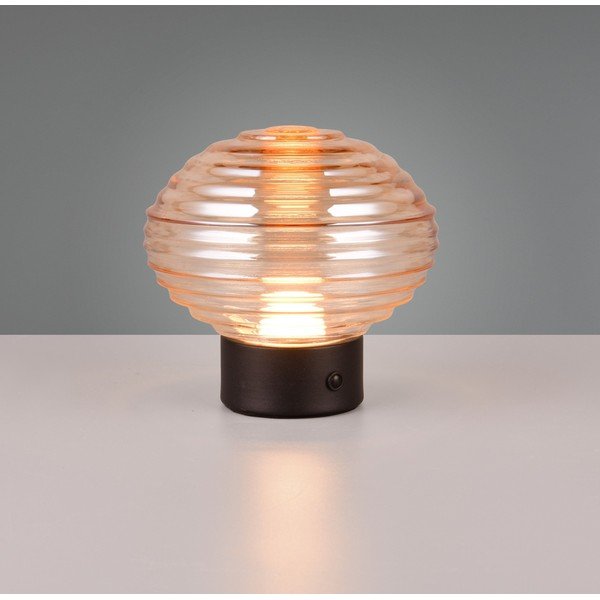 Černo-béžová stmívatelná LED stolní lampa se skleněným stínidlem (výška 14,5 cm) Earl – Reality-image-1