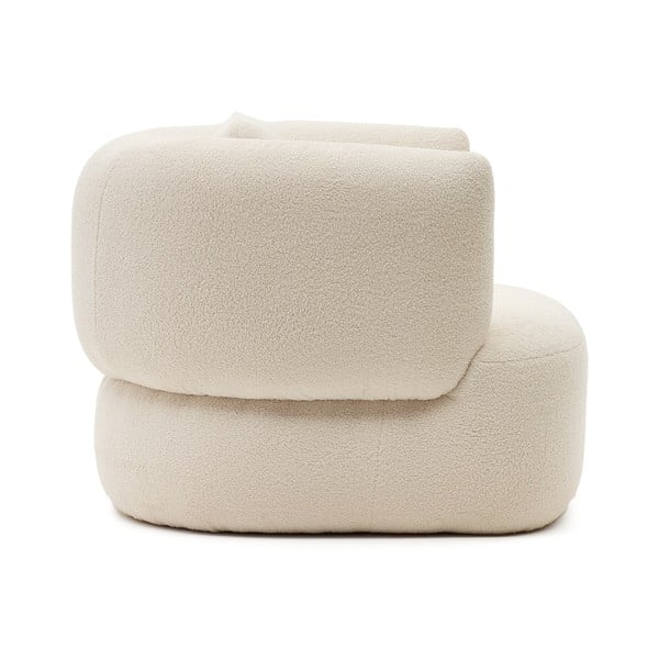 Krémové křeslo z textilie bouclé Martina – Kave Home-image-3