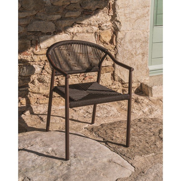 Hnědá ratanová zahradní židle Livadia – Kave Home-image-2