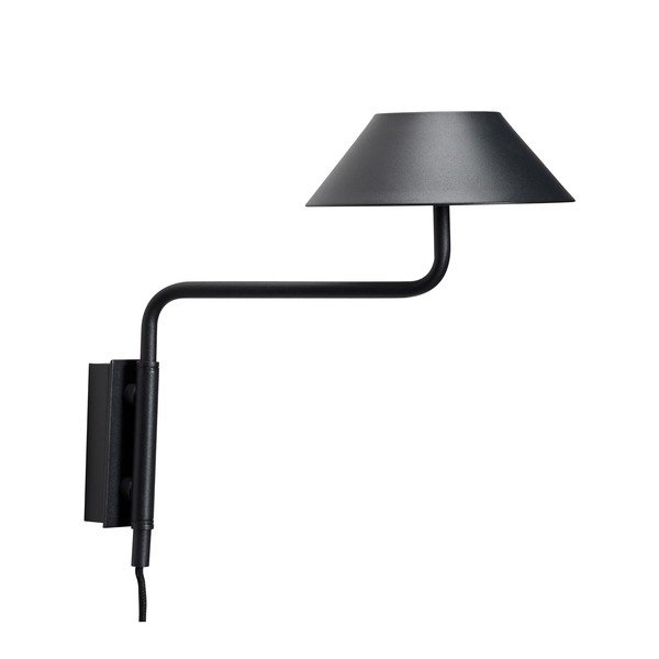 Černé kovové LED stmívatelné nástěnné svítidlo do zásuvky ø 30 cm Cover – Hübsch-image-3